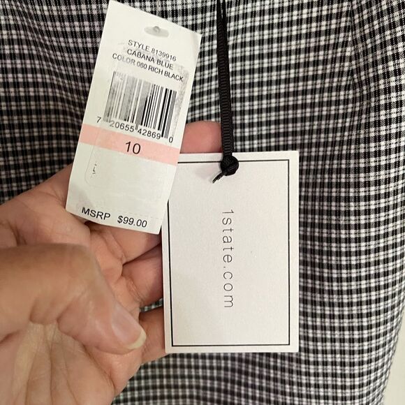 1. State black & white check mini dress, sz 10 new with tags - Picture 14 of 16